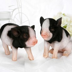 INTODECO 福氣財富象徵裝飾品 豬1 + 2 中號套組, 混合色