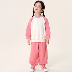 멜리코코 아동용 컬러블록 라글란 상하의 세트 MLJ437