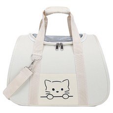 데이소이 반려동물 넓은 고양이 이동가방, 01 화이트