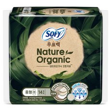 쏘피 무표백 네이처오가닉 생리대 날개형, 중형, 14개입, 1세트
