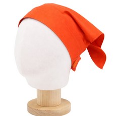 바른리빙 주방 벨크로찍찍이 머리두건, 오렌지, 1개