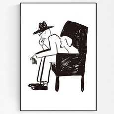 Sun & Dream 現代普普藝術油畫帆布室內裝飾畫框 L 黑色畫框, 黑色