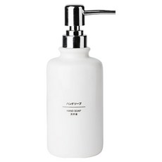 Mirnoa 極簡風簡約按壓式洗手乳分裝瓶 410ml MMM3527, 白色, 1個