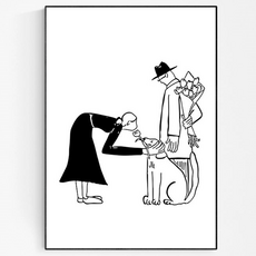 Sun & Dream 現代普普藝術油畫帆布室內裝飾畫框 I 黑色畫框, 黑色