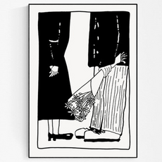 Sun & Dream 現代普普藝術油畫帆布室內裝飾畫框 A 黑色畫框, 黑色