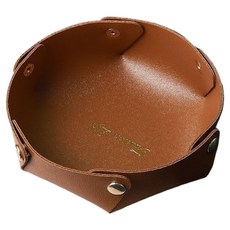 Soksokchaeum 皮革託盤小物 客廳鑰匙收納盒, 奶茶棕