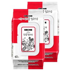 기본에 알코올 청소티슈 캡형 60p, 2팩