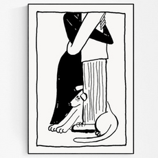 Sun & Dream 現代普普藝術油畫帆布室內裝飾畫框 C 黑色畫框, 黑色