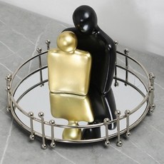 SokSokChaeum 鐵製玄關入口裝飾盤 奢華圓形, 銀色