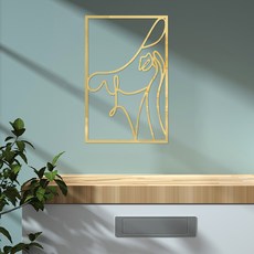 EVE SELLER 홈인테리어 벽 시티커그림 추상 라인아트 벽지, 골드 5번