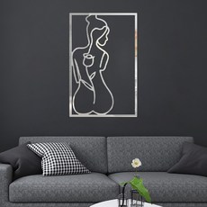 EVE SELLER 홈인테리어 벽 시티커그림 추상 라인아트 벽지, 실버 14번