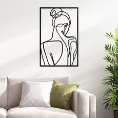 EVE SELLER 홈인테리어 벽 시티커그림 추상 라인아트 벽지, 블랙 2번