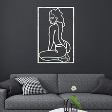 EVE SELLER 홈인테리어 벽 시티커그림 추상 라인아트 벽지, 실버 17번