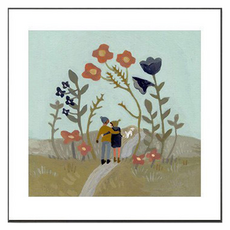 델리리움 북유럽 감성 일러스트 아트 액자 04, 금색