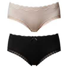 LA FELINO 法利諾 溫柔之愛平口褲2件組 86613-00-09, 膚色 + 黑色