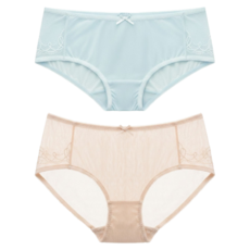 LA FELINO 法利諾 靜謐靈氣無痕平口褲2件組 86131-00-11, 藍色 + 膚色