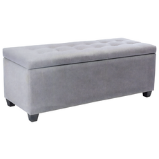 E-home Ved維德拉扣布面收納長方凳-幅118cm GSN007A-gry, 灰色, 1件