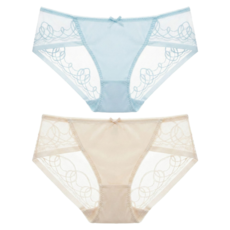 La Felino 靜謐靈氣無痕三角褲2件組 86121-00-11, 藍色 + 膚色