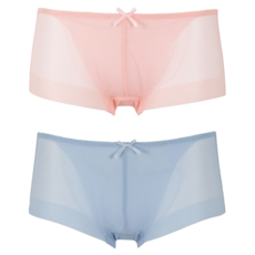 LA FELINO 法利諾 彩虹飛舞無痕平口褲2件組 86133-00-09, 橙色 + 藍色