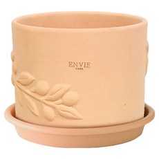 ENVIE CASA 越南陶盆 橄欖桶 PP底盤套組, OLV160, 1套