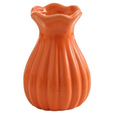 델리리움 미니 오브제 인테리어 크리미한 컬러 화병, 오렌지 꽃봉오리
