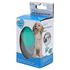 시크리치 반려동물 목욕 샴푸 브러쉬 2in1 11.5 x 7.5 x 6 cm, 그린, 1개
