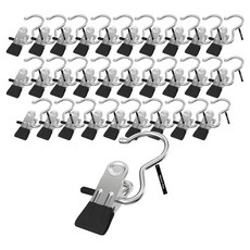 마켓플랜 다용도 논슬립 1단 집게 옷걸이, 블랙, 30개