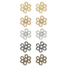 KHOOMIE 服飾亮點鈕扣 褲子腰圍縮小魔法鈕扣 5種 x 2入組 6W0025, 1套, 亮金色, 香檳色, 白銀色, 黑鎳色, 古銅色