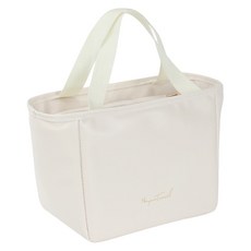 SUNORO PU皮革防水保溫保冷手提午餐袋, 米白, 1個