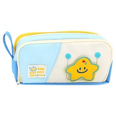DOnG-A Pms 橫式卡通貼片筆袋 鉛筆盒, 星星(藍色), 1個