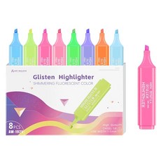 동아피엠에스 아트웍 형광 글리터 하이라이트 8색, 혼합색상, 1개