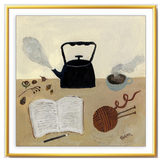 델리리움 북유럽 감성 일러스트 아트 액자 19, 금색