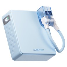 코드웨이 미니 고속충전 보조배터리 10000mAh + C타입 초고속충전 케이블, 블루