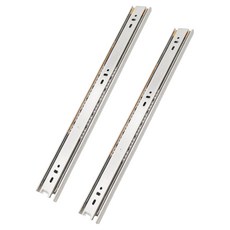 MINUNE 靜音3節抽屜滑軌 衣櫃 櫥櫃 400mm, 銀色, 2個