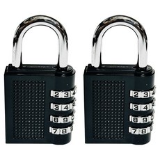 리빙이프 휴대용 4단 다이얼 자물쇠 블랙, 2개