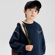 JOYMULTI Oversize彩繪縫線長袖大學T