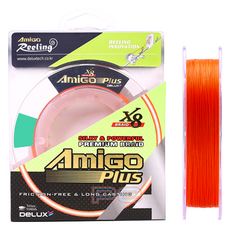 AmiGo Plus 8股編織 海釣 淡水 釣魚線 2號, 橘色, 1個