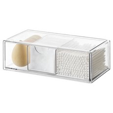 꾸미까 욕실 다용도 투명 정리함 3칸 서랍, 1개