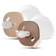 마더케이 실리콘 폴딩 쪽쪽이 2종 + 케이스 2p 세트, 1단계, 베이지(쪽쪽이), 브라운(쪽쪽이), 1세트