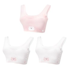 GIAT 吉亞特 零感呵護彈力無痕少女內衣3件組 可愛熊款 532109