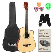 나푸아 어쿠스틱 입문용 통기타 동영상 강좌 풀세트, NG113, 내추럴, 1세트