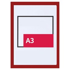 썬앤드림 A4 A3 자석 프레임 문서 브로셔 디스플레이 액자, 1개, A3 레드