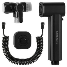 해피달링 다용도 욕실 스프레이건 베란다 호스 청소건 세트, 블랙