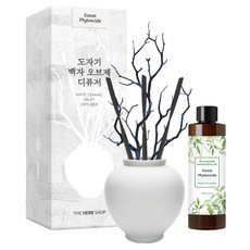 더허브샵 도자기 백자 오브제 디퓨저, 1개, 200ml, 포레스트피톤치드