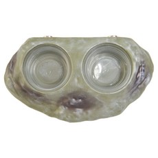 ZOOMAX 爬蟲類雙格磁吸式餵食器碗組, 灰色, 1套