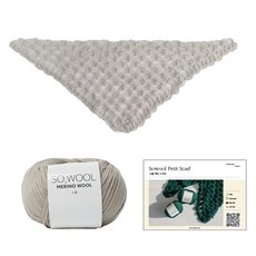 Yarna Soul 迷你圍巾 S DIY 材料包 Soul 印刷圖案, 502 暖灰色, 1個