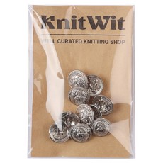 니트위트 브리티시 단추 15mm, 실버, 1개