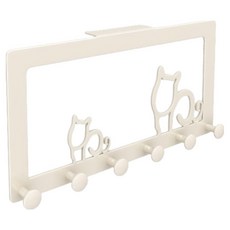 Ttabongoppa 貓咪系列 感性免鑽孔門用多功能掛勾 1層 JNHA2293, 象牙白, 1個