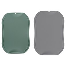 doble 韓國製防刮抗菌砧板 鼠尾草綠 + 柔和灰 套組, 1套, 砧板 中 + 大