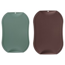 doble 韓國製防刮抗菌砧板 鼠尾草綠 + 酒紅色套組, 1套, 砧板 中 + 大